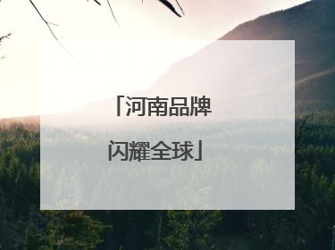 河南品牌 闪耀全球