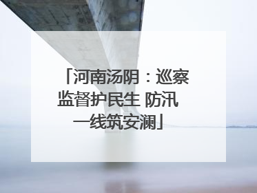 河南汤阴：巡察监督护民生 防汛一线筑安澜