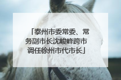 泰州市委常委、常务副市长沈峻峰跨市调任徐州市代市长
