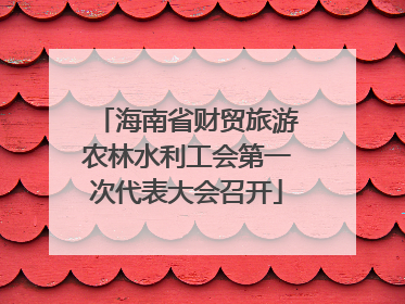 海南省财贸旅游农林水利工会第一次代表大会召开