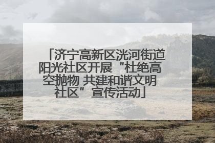 济宁高新区洸河街道阳光社区开展“杜绝高空抛物 共建和谐文明社区”宣传活动
