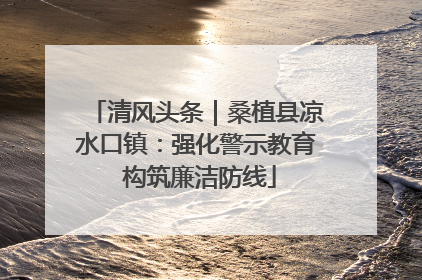 清风头条｜桑植县凉水口镇：强化警示教育 构筑廉洁防线