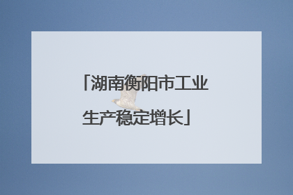 湖南衡阳市工业生产稳定增长