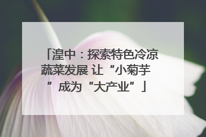 湟中：探索特色冷凉蔬菜发展 让“小菊芋”成为“大产业”