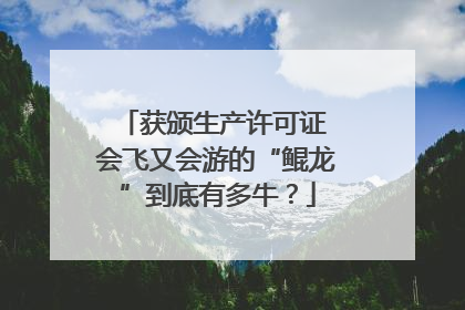 获颁生产许可证 会飞又会游的“鲲龙”到底有多牛？