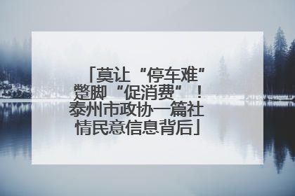 莫让“停车难”蹩脚“促消费”！泰州市政协一篇社情民意信息背后