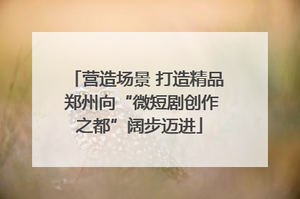 营造场景 打造精品 郑州向“微短剧创作之都”阔步迈进
