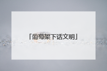 葡萄架下话文明