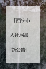 西宁市人社局最新公告