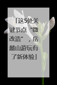 这5处关键节点“微改造”，岳麓山游玩有了新体验