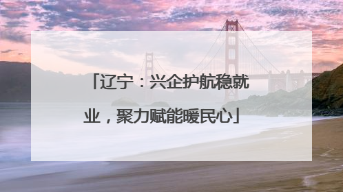 辽宁：兴企护航稳就业，聚力赋能暖民心
