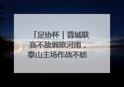 足协杯｜蓉城联赛不敌弱旅河南，泰山主场作战不妨“抄作业”