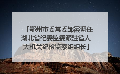 鄂州市委常委邹霞调任湖北省纪委监委派驻省人大机关纪检监察组组长