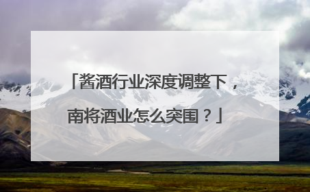 酱酒行业深度调整下，南将酒业怎么突围？