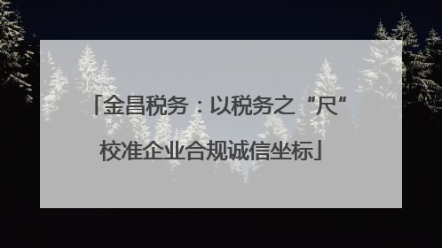 金昌税务：以税务之“尺” 校准企业合规诚信坐标