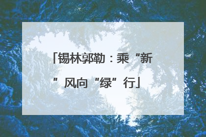 锡林郭勒：乘“新”风向“绿”行