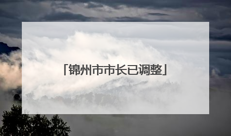 锦州市市长已调整