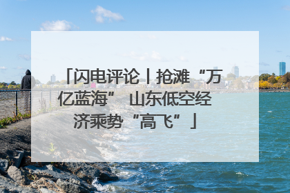 闪电评论丨抢滩“万亿蓝海” 山东低空经济乘势“高飞”