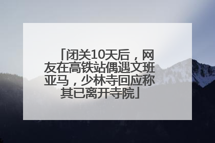 闭关10天后，网友在高铁站偶遇文班亚马，少林寺回应称其已离开寺院
