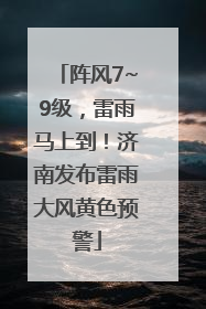 阵风7~9级，雷雨马上到！济南发布雷雨大风黄色预警