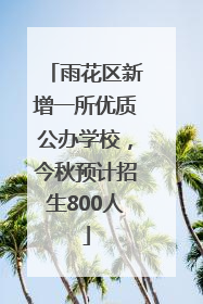 雨花区新增一所优质公办学校，今秋预计招生800人
