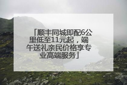 顺丰同城即配6公里低至11元起，端午送礼亲民价格享专业高端服务
