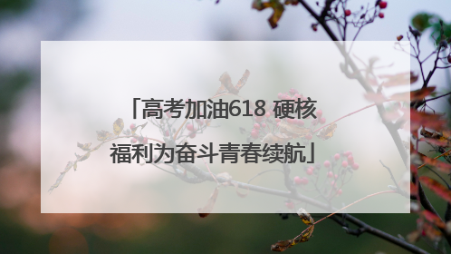 高考加油618 硬核福利为奋斗青春续航