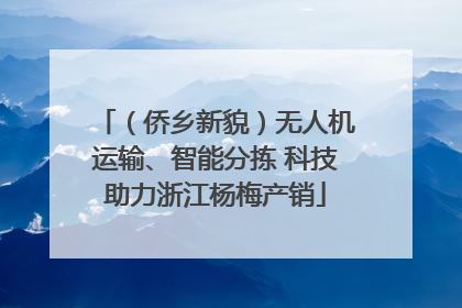 （侨乡新貌）无人机运输、智能分拣 科技助力浙江杨梅产销