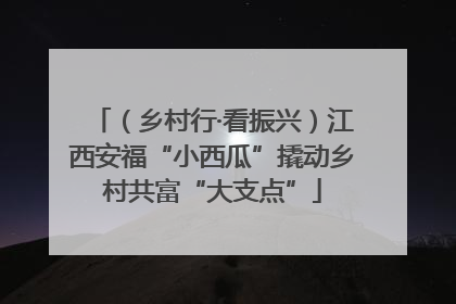 （乡村行·看振兴）江西安福“小西瓜”撬动乡村共富“大支点”