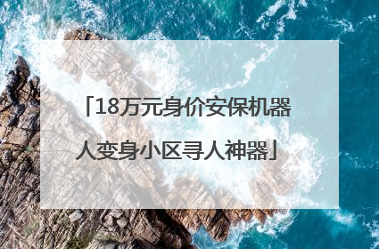 18万元身价安保机器人变身小区寻人神器