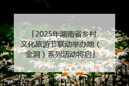 2025年湖南省乡村文化旅游节联动举办地（金洞）系列活动将启
