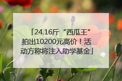 24.16斤“西瓜王”拍出10200元高价！活动方称将注入助学基金