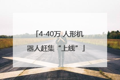 4-40万 人形机器人赶集“上线”