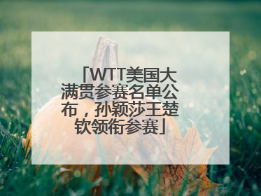 WTT美国大满贯参赛名单公布，孙颖莎王楚钦领衔参赛